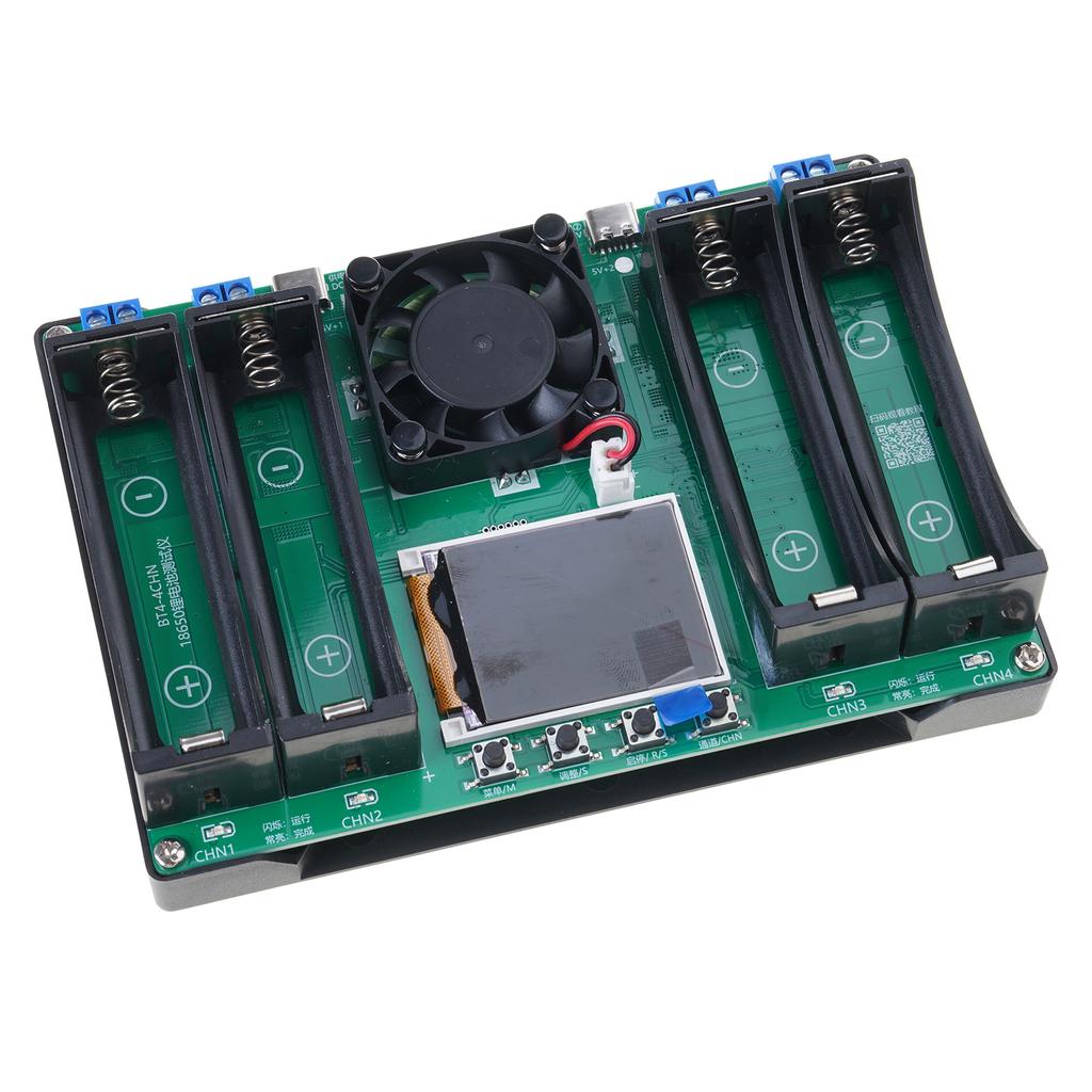 Portable MAh MWh Digital Battery Power Detector- Module with 4 Channel 18650 Battery Tester Type-C Auto Charging Durable