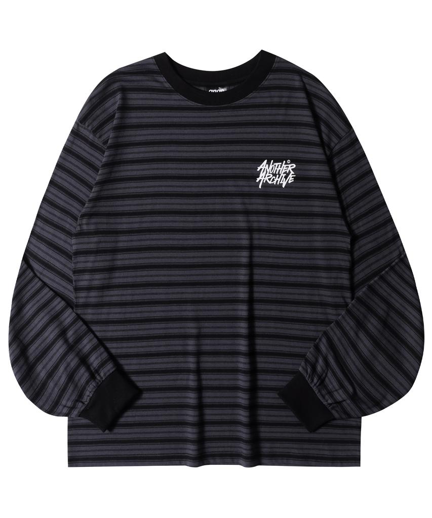 ANOTHER ARCHIVE Multi-Stripe Logo Long Sleeve_White Black