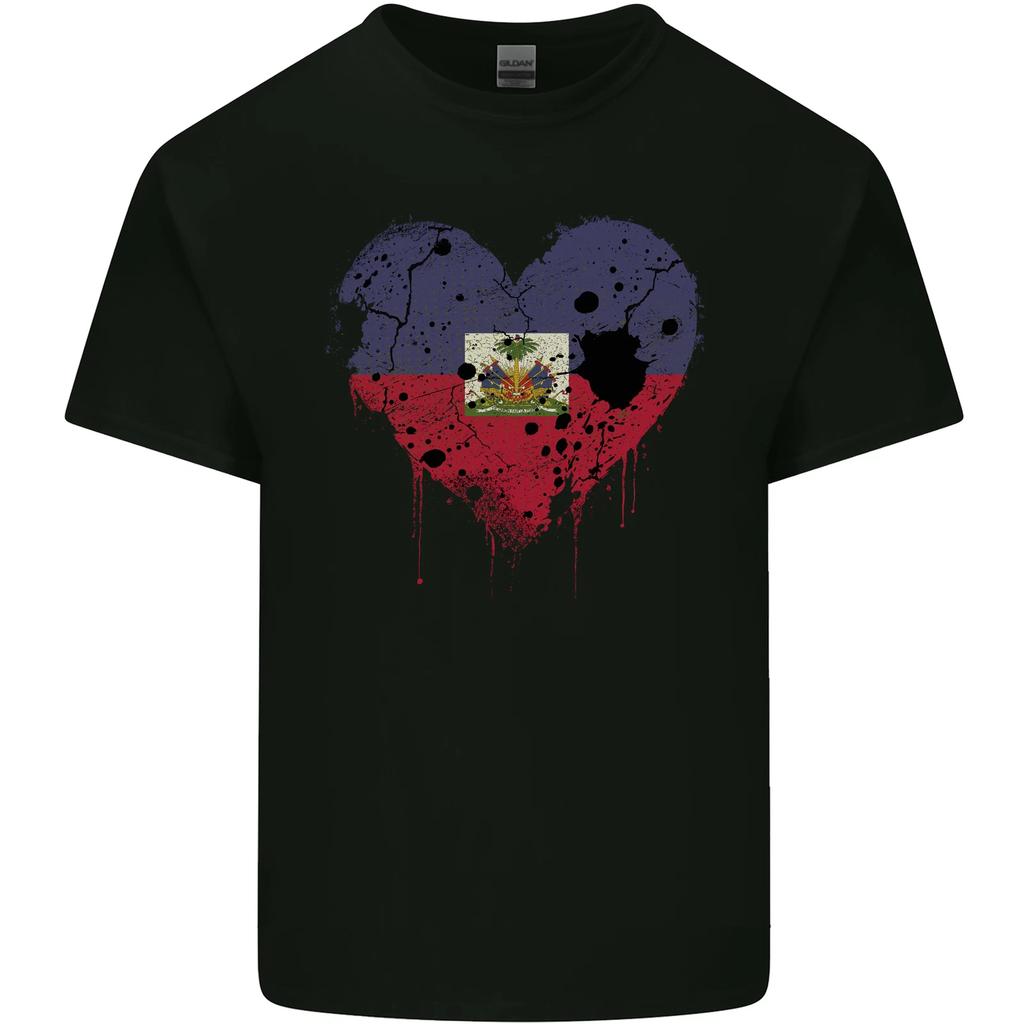 Love Haiti Flag Haitian Day Football Kids T-Shirt Childrens
