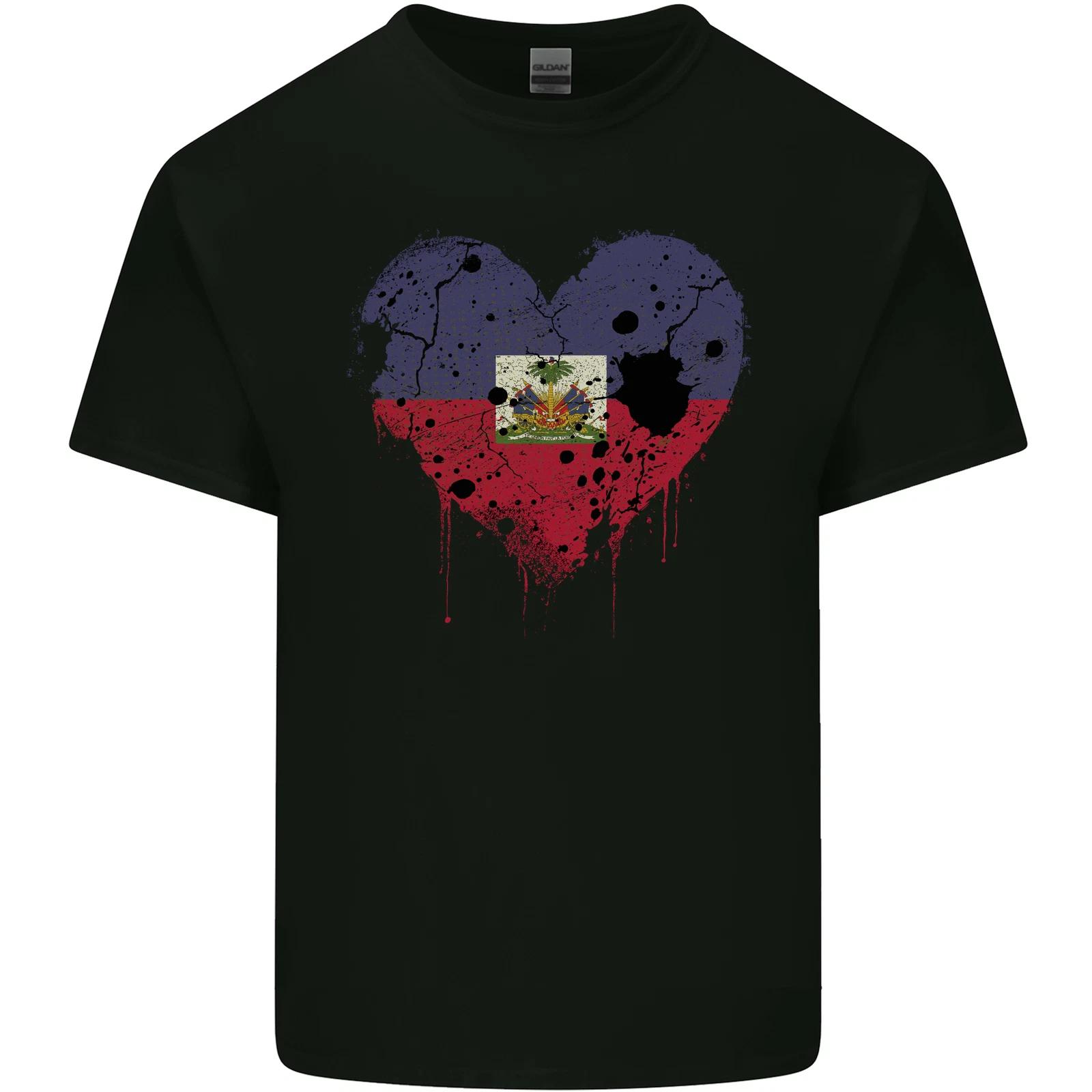 Love Haiti Flag Haitian Day Football Kids T-Shirt Childrens 2XL