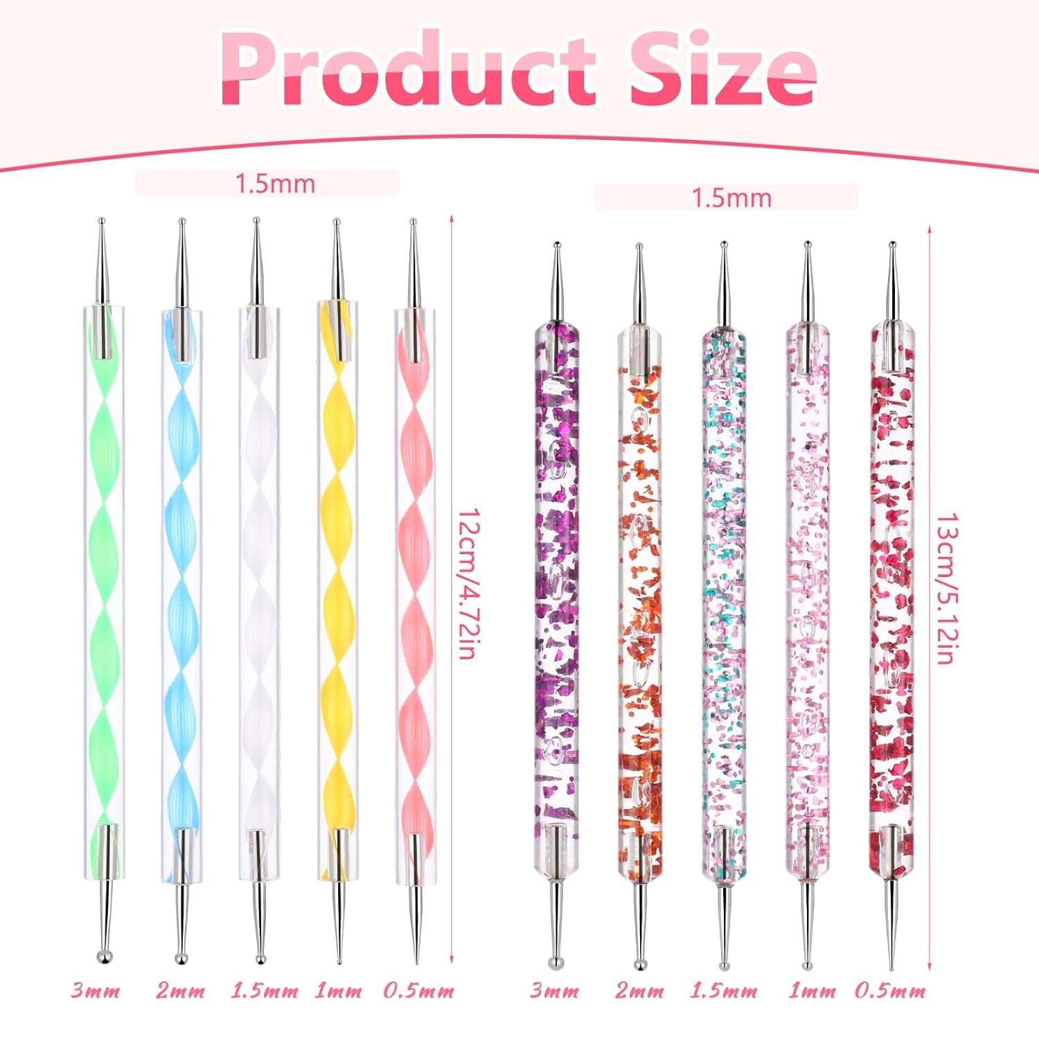 Nail Dotting Tools 10 Pcs Dotting Tools Nail Art Kit, Dotting Tools Embossing Tools for Painting Mandala, Nail Dotting Pen for Nail Art Design Tools