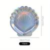 10Pcs New Laser Colored Shell Disposable Paper Tray Birthday Party Decoration Supplies Irregular Paper Tray Tableware Wholesale