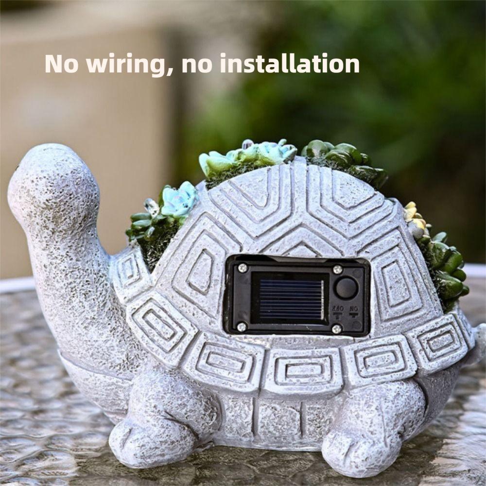Cute Solar Turtle Garden Statues Solar Powered Lawn Decor Tortoise Statue Outdoor Use