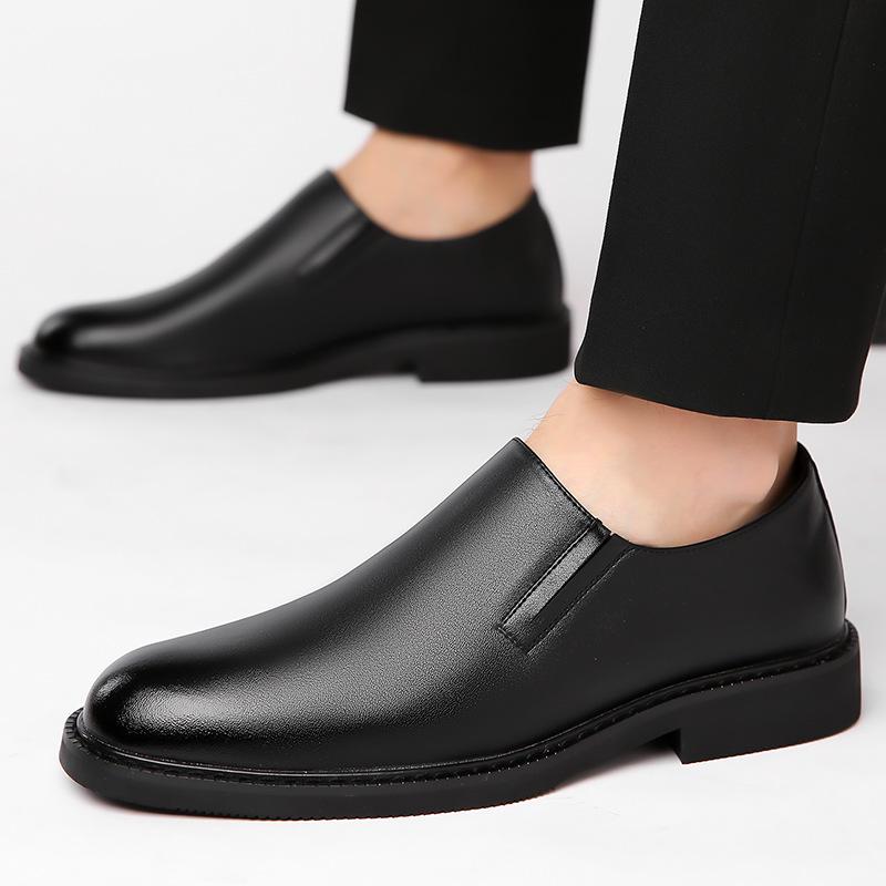 FashionSolid Color Leather Shoes for Men 2024 Spring Autumn New Designer Men's Dress Shoes Fashion British Casual Loafers Male