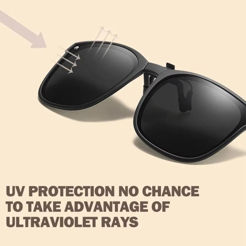 Non-polarized Foldable Clip On Sunglasses Fashion Lightweight Folding Square Sunglasses Clips