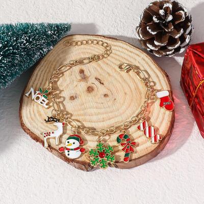 Bracelet à pendentif renne tendance européenne, américaine - Ornement de Noël de luxe léger