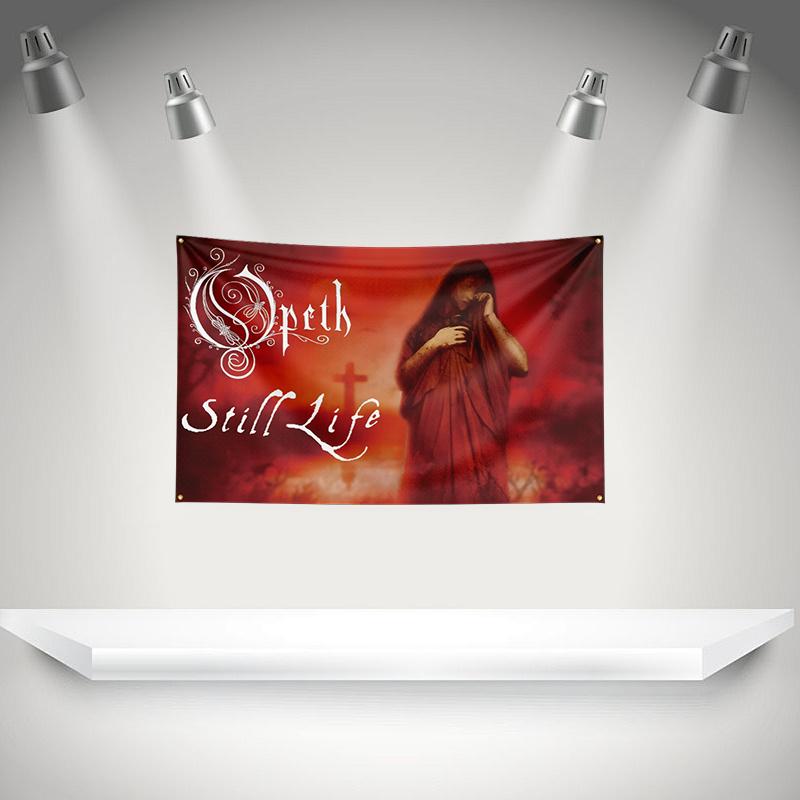 O-Opeths Flag Rock Music Band Banner HD Printing Tapestry Exhibition, Music Band Fans, Garage Decor