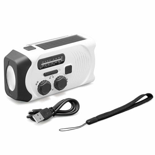 IRIS OHYAMA Radio Disaster Prevention Goods Disaster Prevention Radio Small Rechargeable Hand Crank LED Light Battery Portable Hand Crank Charging Rad