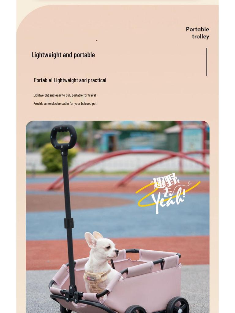 Hafif Katlanabilir Evcil Hayvan Arabası ve Kedi ve Köpekler için Oyun Evi