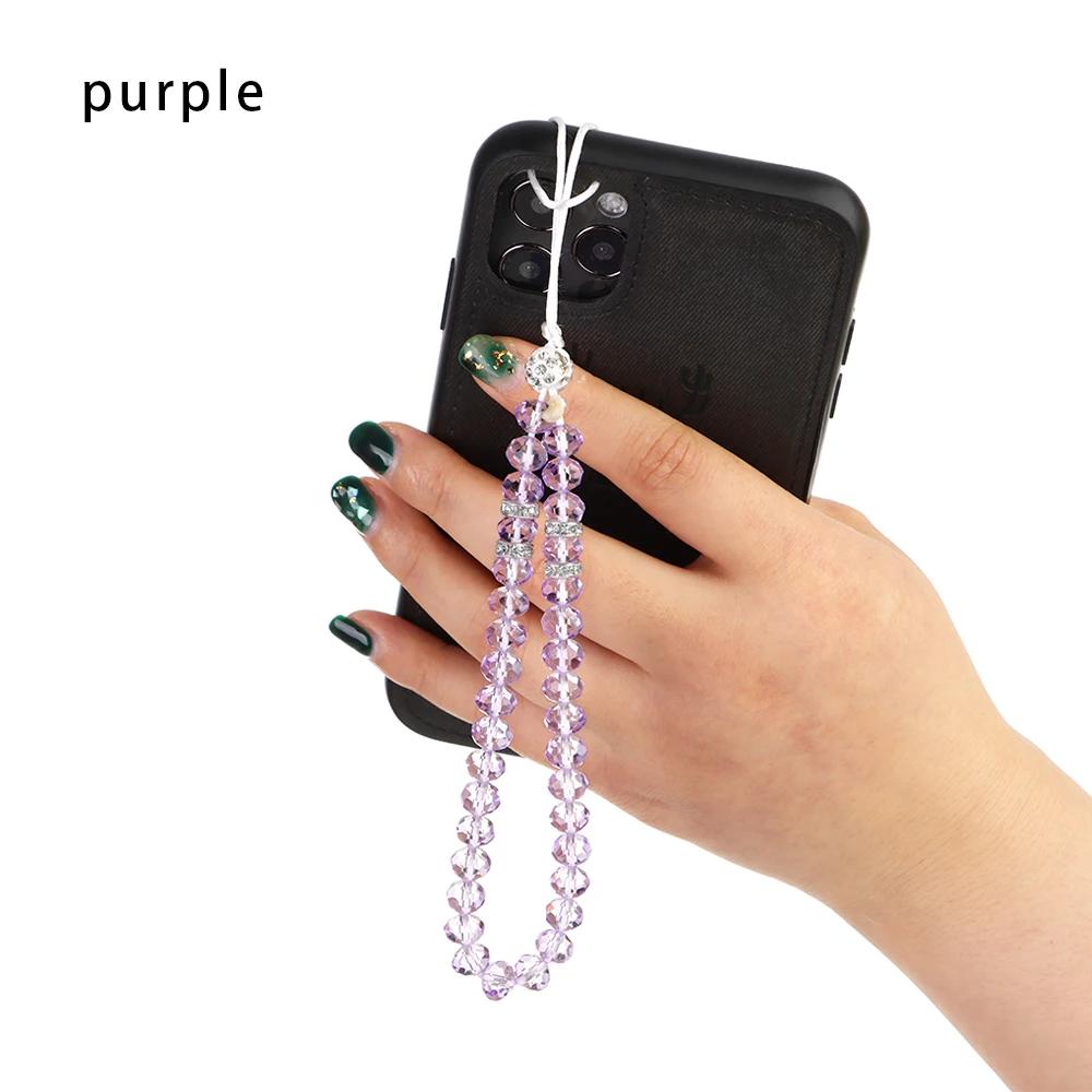 

New Colorful Anti-Lost Phone Chain Artificial Crystal Phone Hang Rope Mobile Phone Strap Lanyard Cell Phone Case Hanging Cord