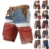 Herren Patchwork Cargoshorts mit Flaggenaufdruck Bequeme Passform Geeignet als Vatertagsgeschenke und für meine Bestellungen Freizeitkleidung Outdoor-Aktivitäten