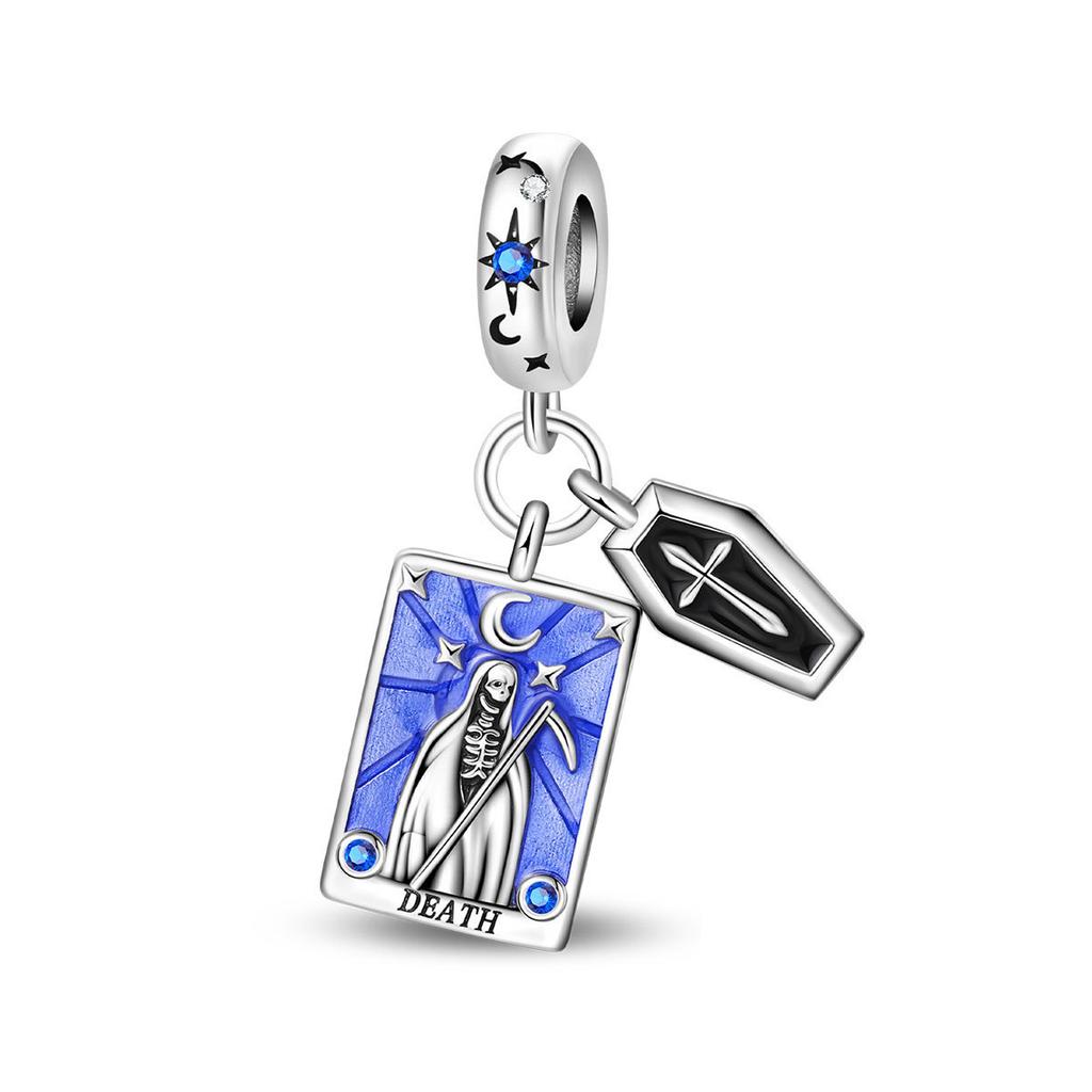 S925 Silver DIY Bracelet Charms Tarot Theme Sun Moon Stars Pendants Beads Kit