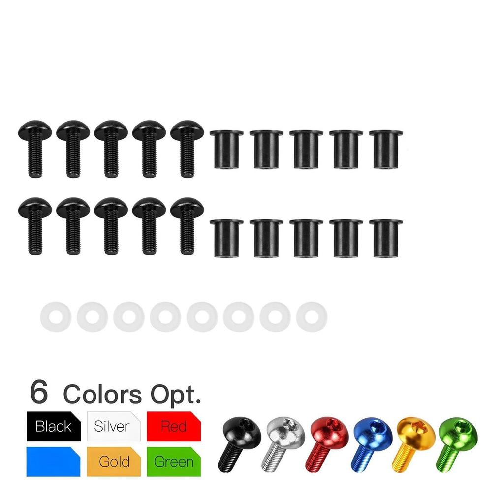 Fit Bodywork Clip CBR600RR Windscreen Bolt Screw Kit M5 with 5mm Bolt Motorcycle Windscreen (Black)