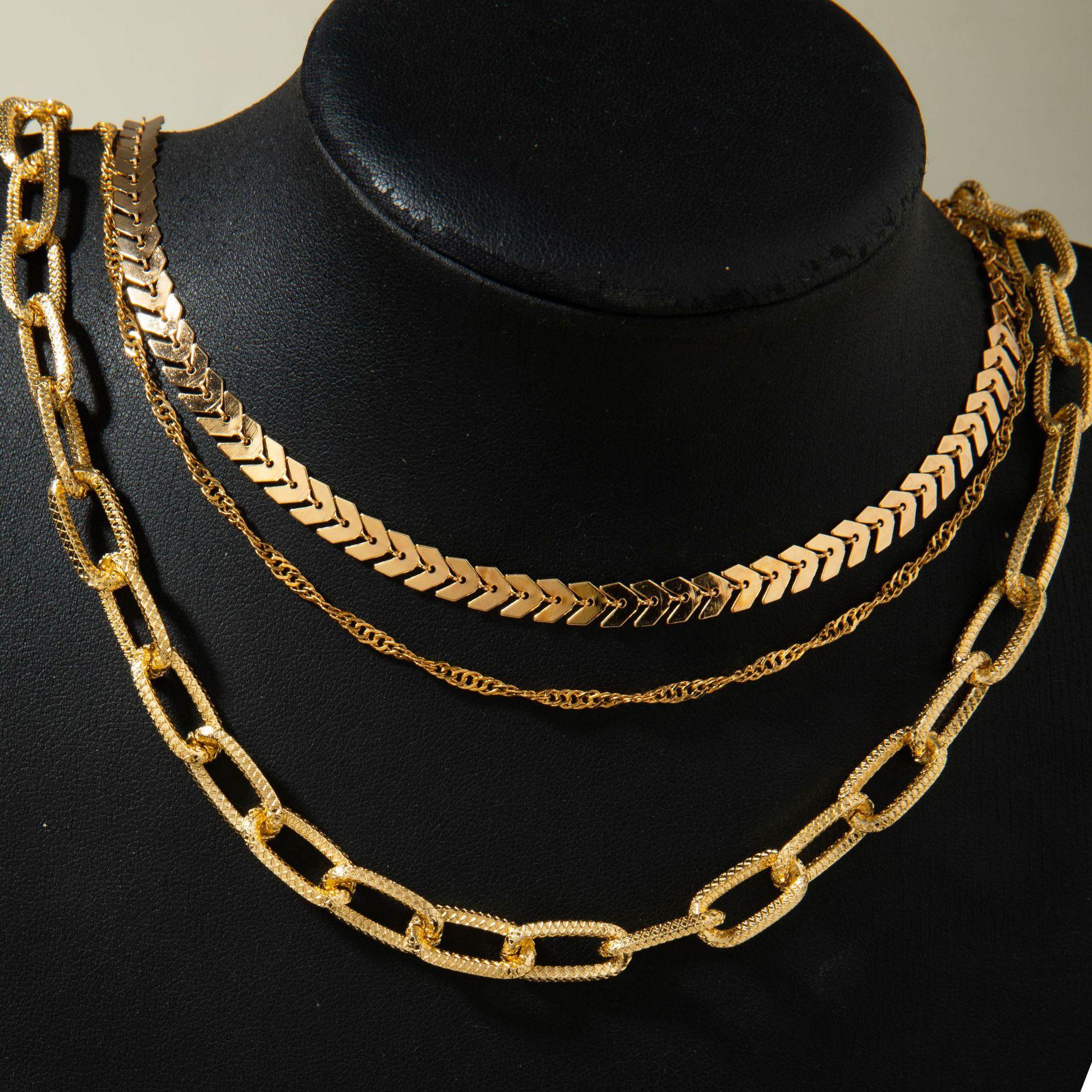 Женское трехслойное массивное колье-цепочка  змеиная кость , универсальная высококачественная цепочка на шею, оптовая продажа