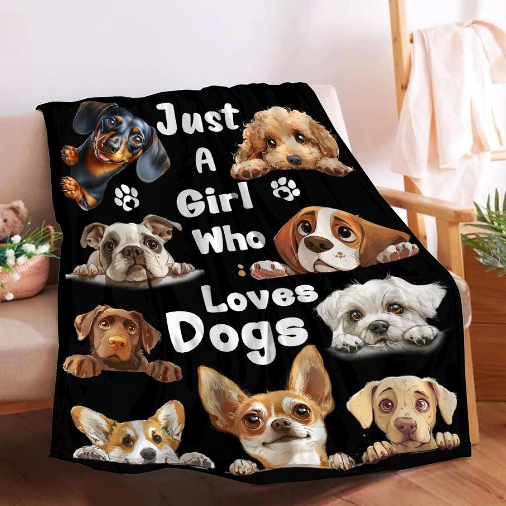 Cartoon cats and dogs digital-printed polyester Bedroom velvet flannel soft sofa cover blanket Fleece soft sofa cover blankets