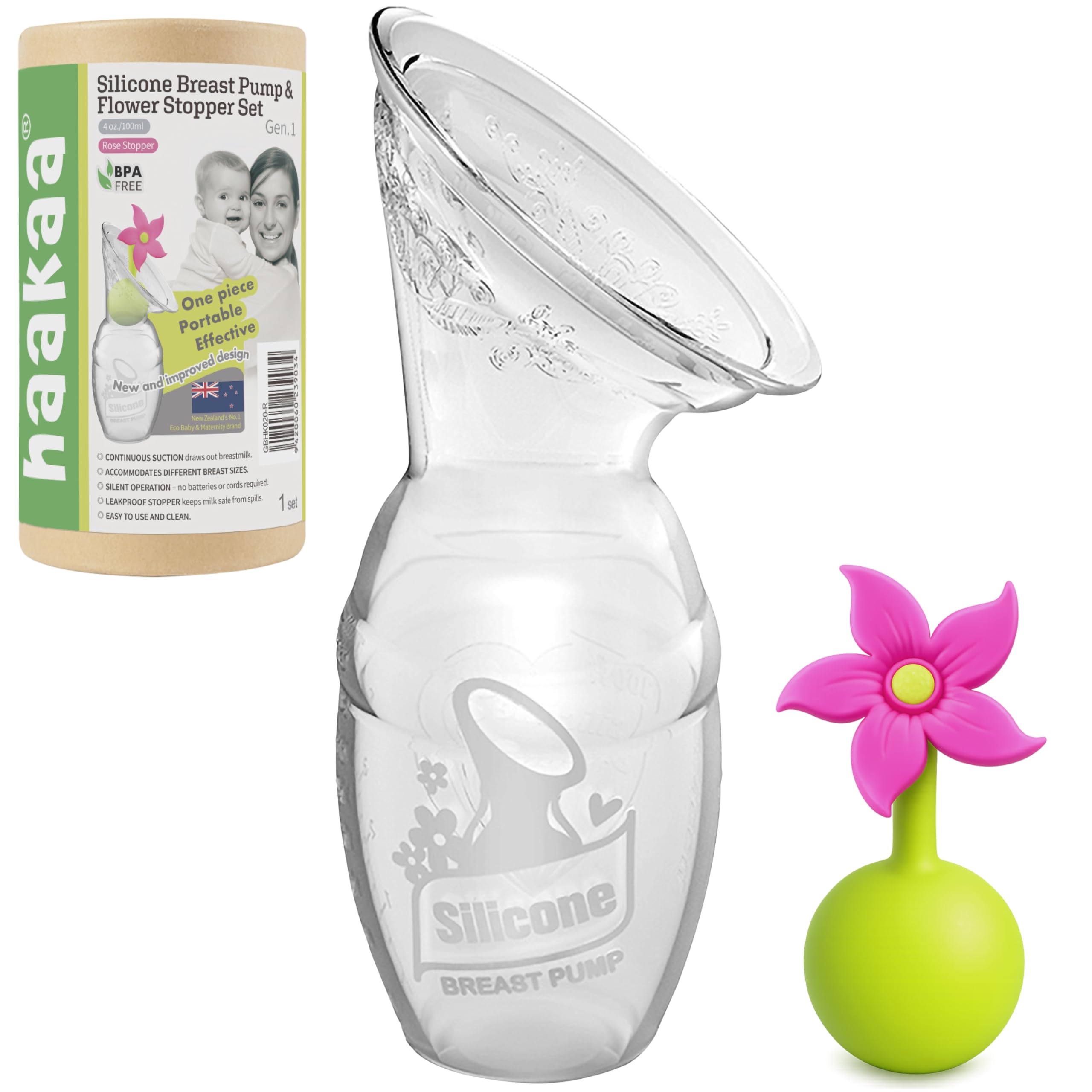 [Authentic] haakaa Gen1 Manual Breast Pump - Silicone Breast Milk Pump - Captures milk from the opposite breast during breastfeeding - Manual, Easy, P