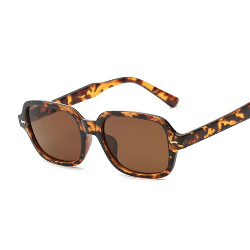 Vintage Square Sunglasses Woman Fashion Small Frame Yellow Black Sun Glasses Male Female Retro Rivet Morror