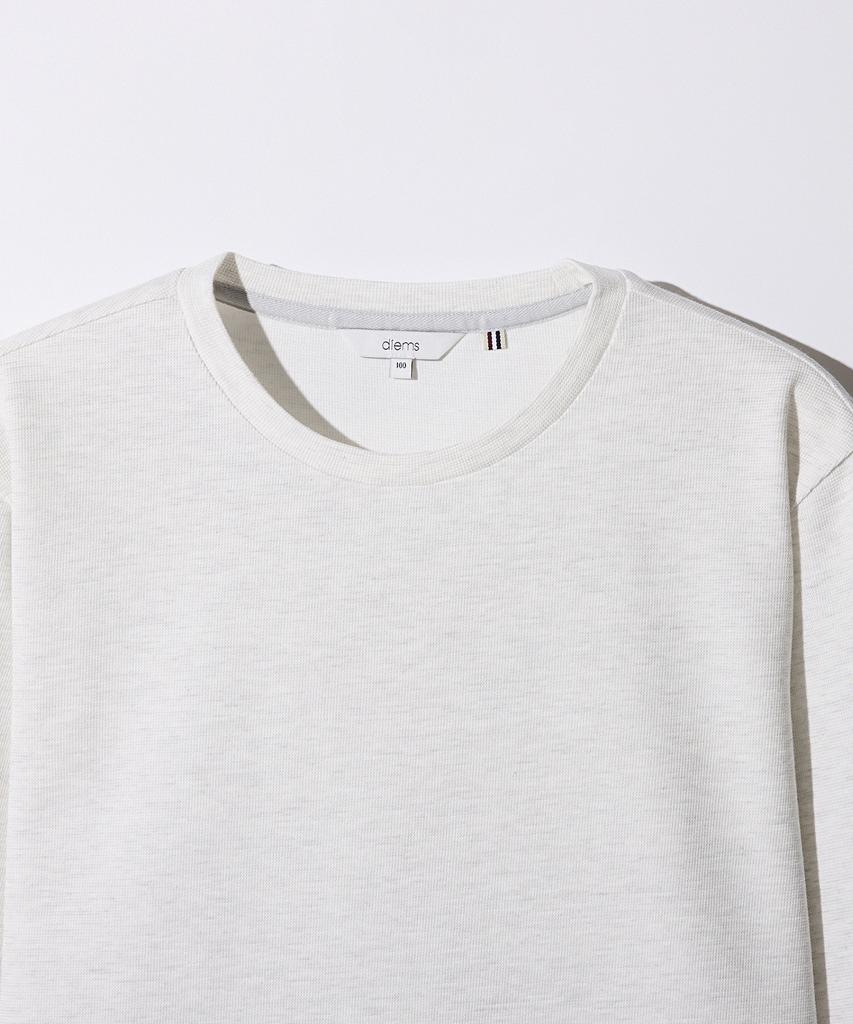 STCO Diems Ripple Knit Round T-Shirt Ivory (Classic Fit)_Dtswz04Csi