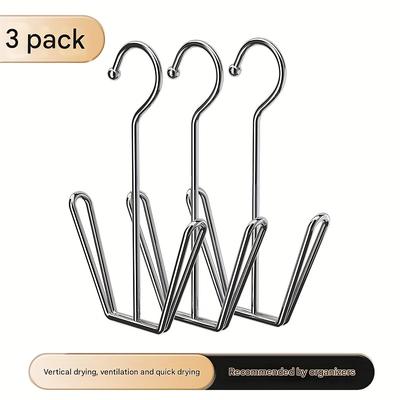 3pcs Stainless Steel U Shaped Shoe Drying Rack Windproof,Quick Dry,Space Saving Wall Mounted Hooks for Outdoor/Indoor Use,Vertical Drying Ventilation,