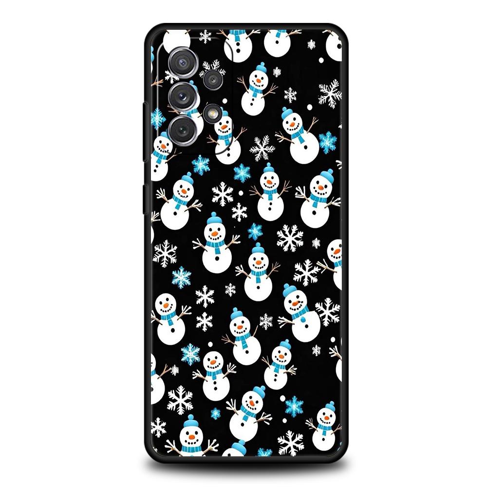 Phone Case For Samsung A15 A13 A35 A55 A51 A71 A41 A31 A21S A03S A05 A17 A23 A25 A33 A53 A73 5G A07 4G Cover Cartoon Christmas