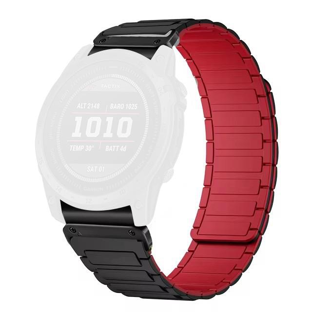 20mm Magnetisches Silikon-Schnellwechselarmband für Garmin Fenix 8 43mm/Descent MK3/MK3i Zweifarbiges Uhrenarmband