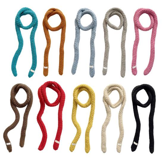 Women Knitting Scarf Solid Color Thin Long Scarf Warm Soft Touch Scarf Outdoor Home Winter Accessory