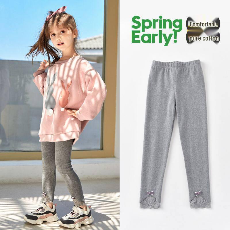 Pure Cotton Girls' Leggings - 2026 Spring/Autumn Thin Style for Toddlers & Children