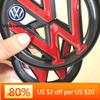 FUVLN1 NEW Emblems 2pcs Car Front Grill/Rear Emblem Lid Covers Logo Sticker Volkswagen VW POLO Scirocco GOLF 5 6 7 8 MK5 MK6 MK7 MK