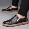 Spring and summer new soft-soled soft-faced one-pedal fashion versatile shoes casual men's leather shoes dad shoes