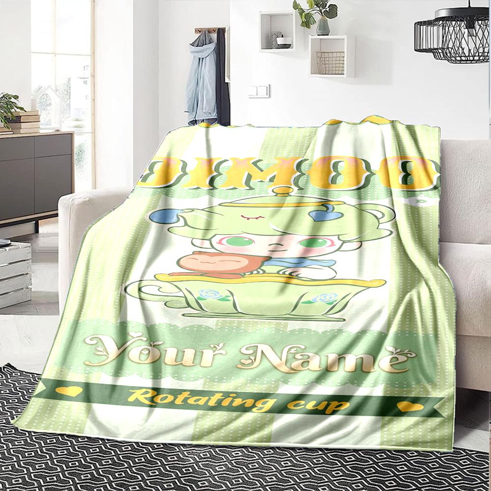 Pop Mart Personalized Text Blanket Throw Personalized Blanket Soft Warm Cozy Suitable for Bed Chair Office Seaside Four Seasons Universal