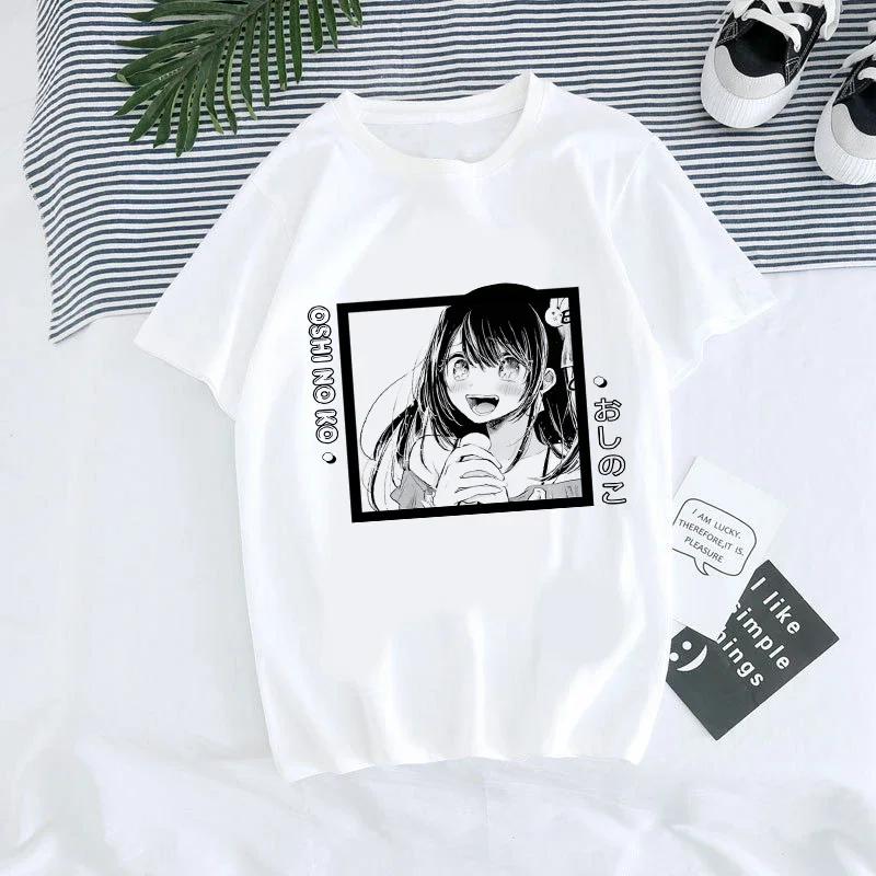 Women T-shirt Manga Anime Oshi No Ko Harajuku Ullzang T Shirt Female Ai Ruby Akane Aquamarine Hoshino Clothes Tops