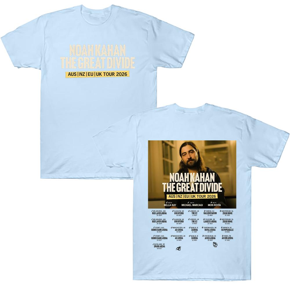 Noah Kahan The Great Divide TOUR 2026 T Shirts Women Men Pure Cotton Casual T-Shirts Crewneck Tee Shirt Short Sleeve Summer Tees