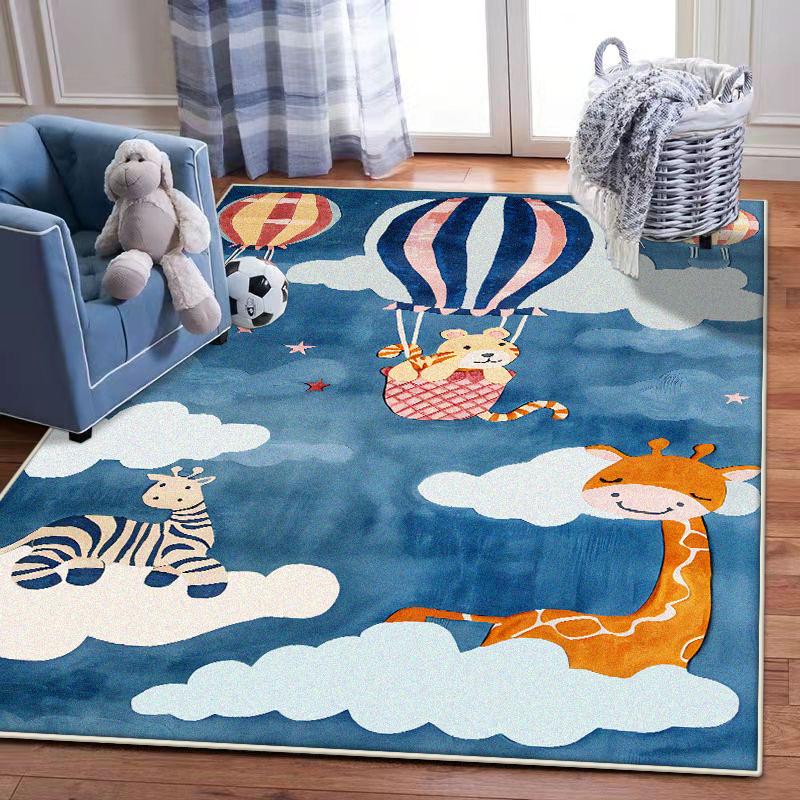 3D Cartoon Hot Air Balloon Rug Area Carpet for Living Room Kids Bedroom Sofa Kitchen Decorate Child Non-slip Floor Mats Washable