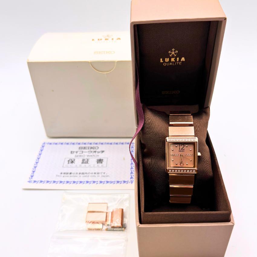 [USED] Working SEIKO Rukia Karite Diamond-Set Pink Gold Women's Watch