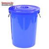 100L Heavy-Duty Plastic Round Trash Can with Lid