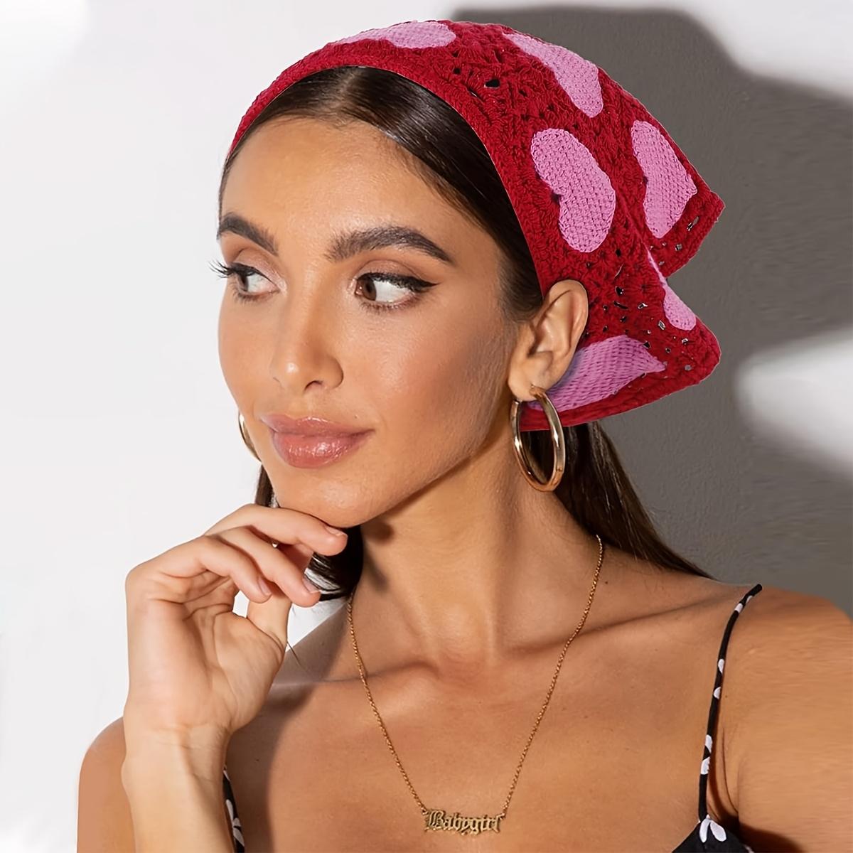 

Модный вязаный платок, шапка, французский пасторальный стиль, треугольная повязка на голову, ручная работа, повязка на голову, полотенце, маленький цветочный платок