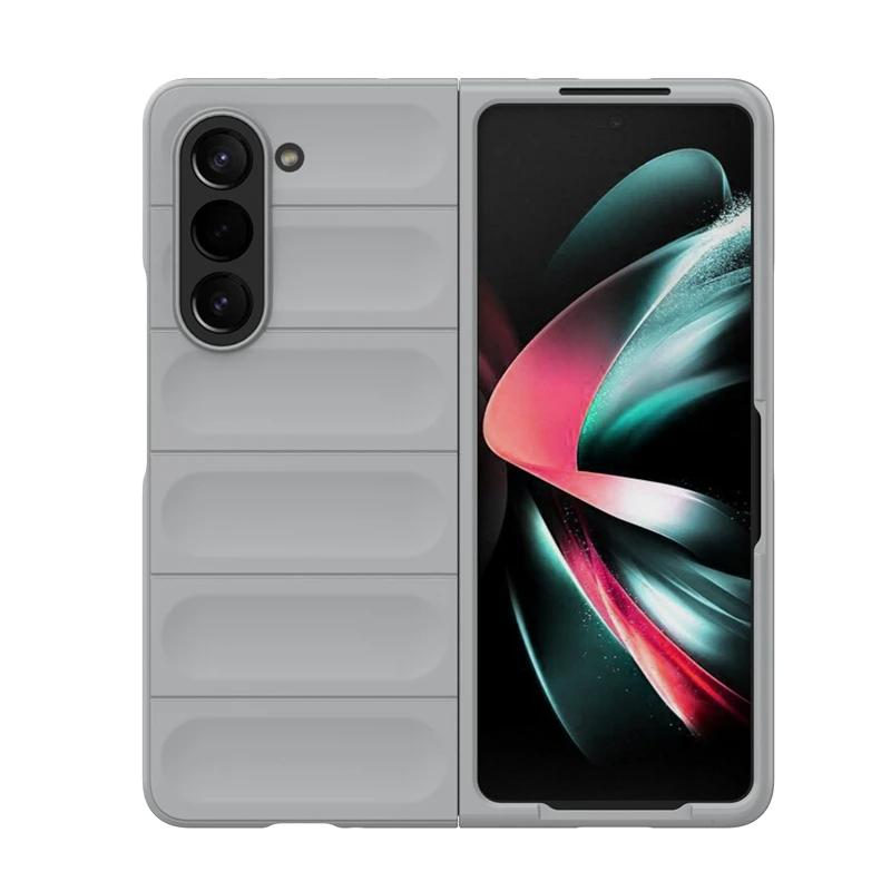 For Samsung Galaxy Z Fold5 4 3 5g Back Cover Phone Case Soft Liquid Silicone Anti-fall Shockproof Armor Protect Funda Coque