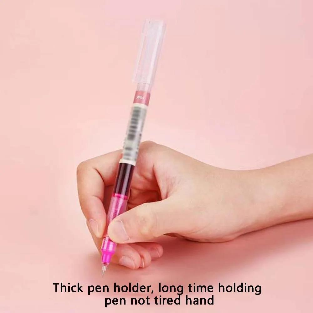 12-24PCS Color Quick-drying Straight Liquid Full Needle Pen, Simple Large Capacity Neutral Pen, Suitable for Drawing,Note-taking
