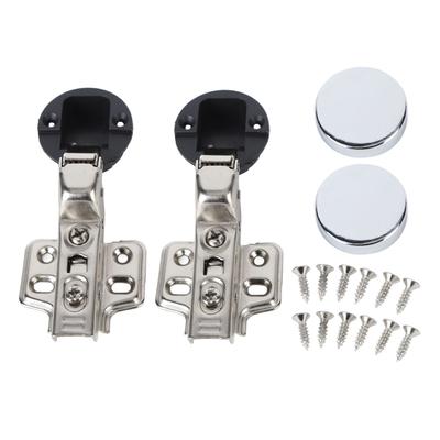 2Set Stainless Steel 201 Cabinet Glass Door Hinge 35 Cup Glass Door Damping Buffer Hinge Large Bend