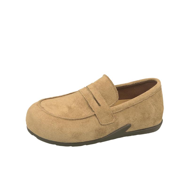 Lazy one-pedal flat-soled single shoes women's autumn 2025 texture loafers bag head retro versatile Birkenstocks women