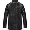 Genuine Leather Jacket Men's Suit Pattern Slim Leather Jacket for Young and Middle-aged Men Short Leather Suit Jacket