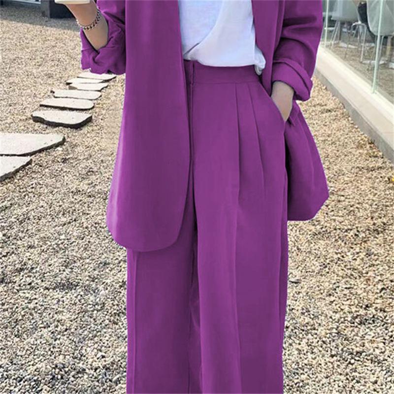 Korean Style 2025 Loose Casual Padded Shoulder Suit Jacket - Multiple Colors