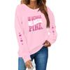 Breast  Sweatshirts For WomenRibbon Breast  Shirt Cute Dog Graphic  Long Sleeve Tops