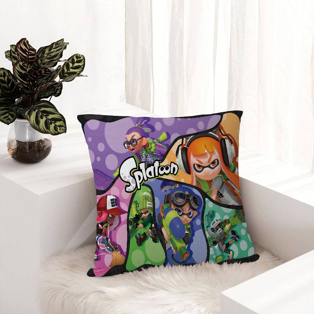 Game S-Splatoon Pillow Anime Pillow Sofa Bed Head Pillow Cover Cushion Cover 45x45 Cm Fashion