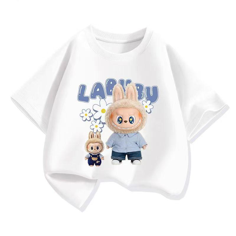 Girl Boy Short Sleeve Tee LABUBU Anime 3D Print Cartoon Anime Kids T-Shirt Summer T-Shirt Tops