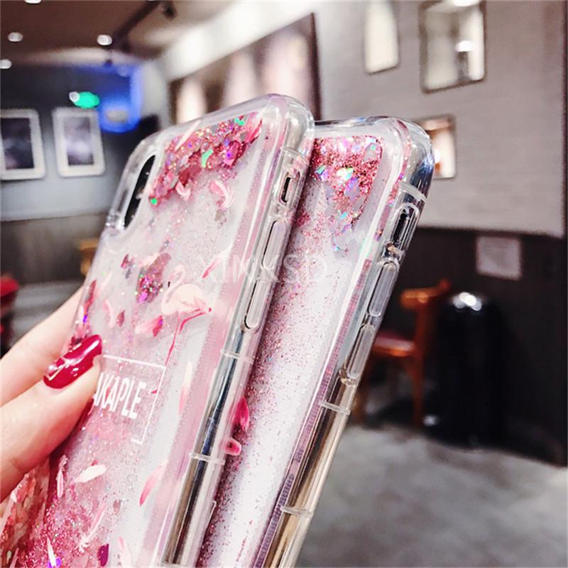 Custodia per telefono Flamingo Liquid Glitter Cover per iPhone 12