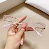 New Fashion Cat Eye Anti Blue Light Glasses Women TR90 Computer Eyeglasses Crystal Cut Frame