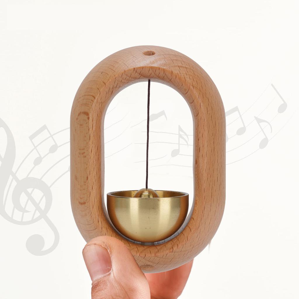 Shopkeepers Bell Beechwood and Copper Decorative Wooden Hanging Doorbell for Home Refrigerator Apartment