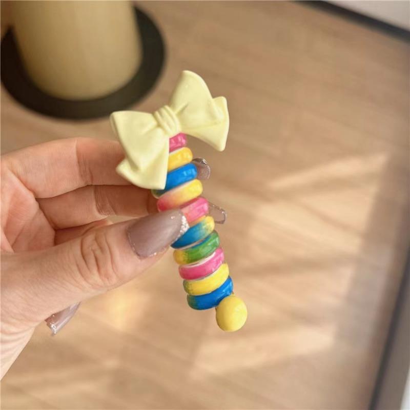 

2 шт., эластичные резинки для девочек, детские телефонные резинки для волос, спиральные резинки для волос, веревка для волос, хвост, аксессуары для волос 2pcs