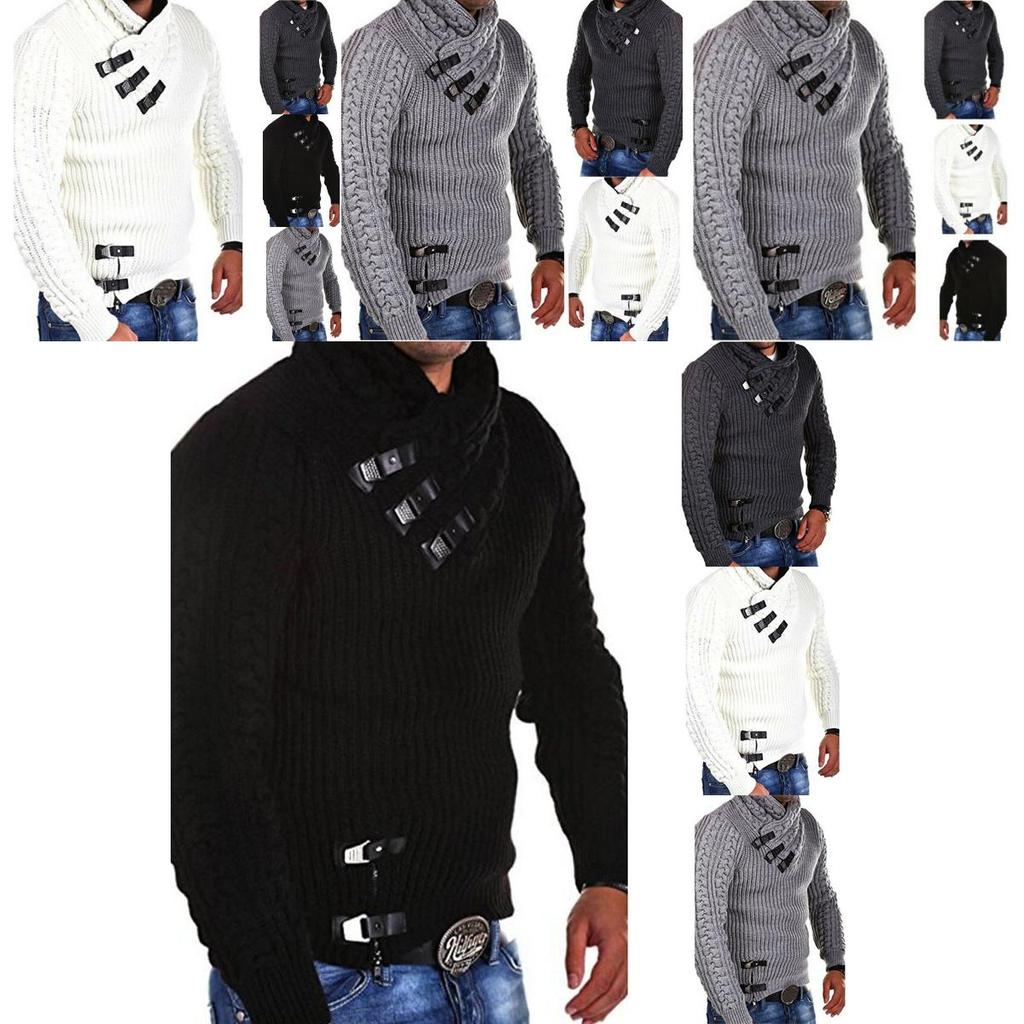 Mens Flower Twist Winter Sweater Knitted Sweater Pullover Jacket Coat Wear Knit